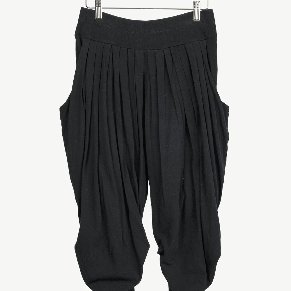 Elm Design Black Cotton-Jersey Pleated Capris